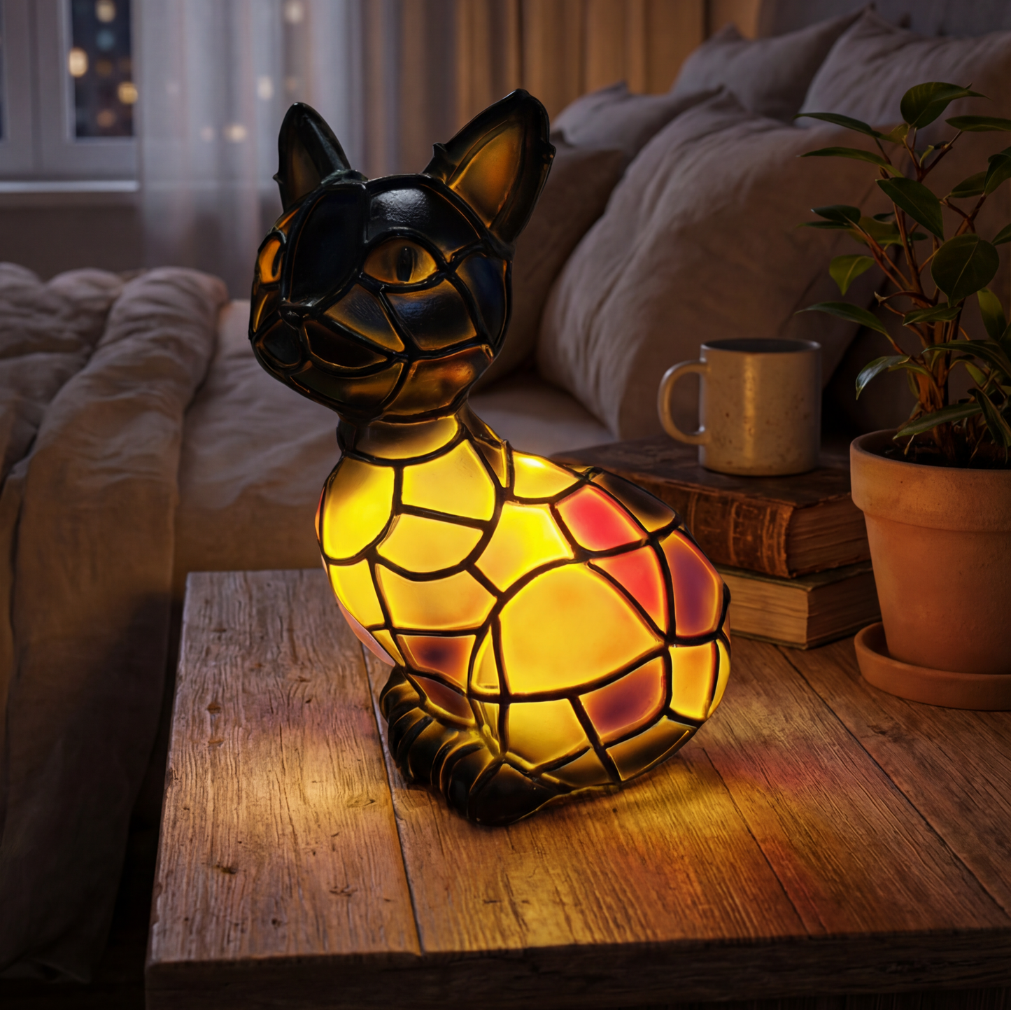 Lampe en forme de chat